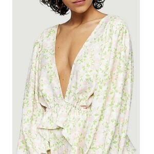 Ivory Print Double V Maxi Dress | Topshop